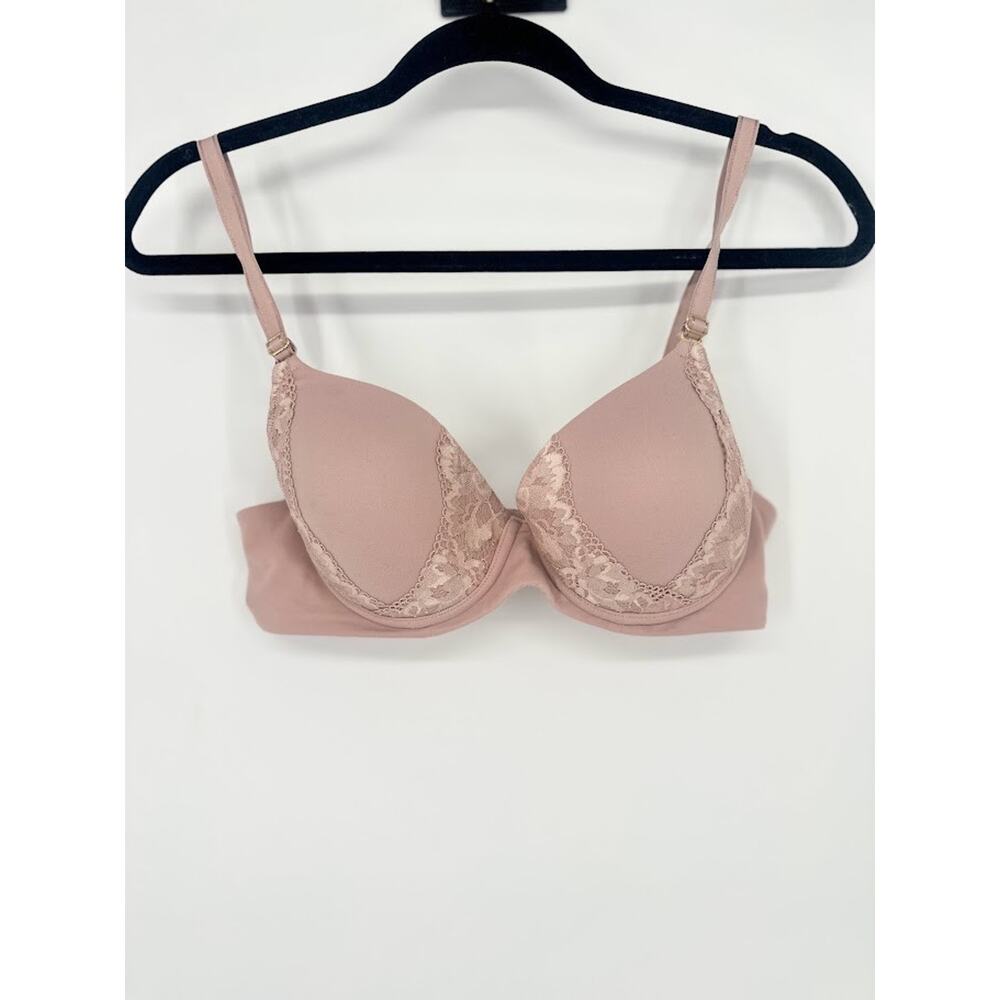Soma 34C Bra‎ Embraceable Perfect Coverage Underwire Lace Trim Padded Rose Pink